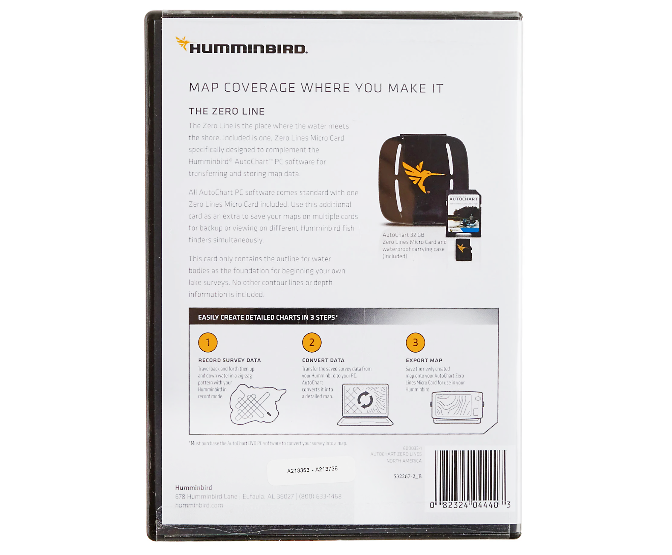 Carte SD Humminbird AutoChart Zero Line