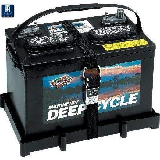 Plateau de support de batterie TH Marine avec boucle en acier inoxydable